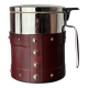 Regency leather & nails ice bucket, Italy, 1970s