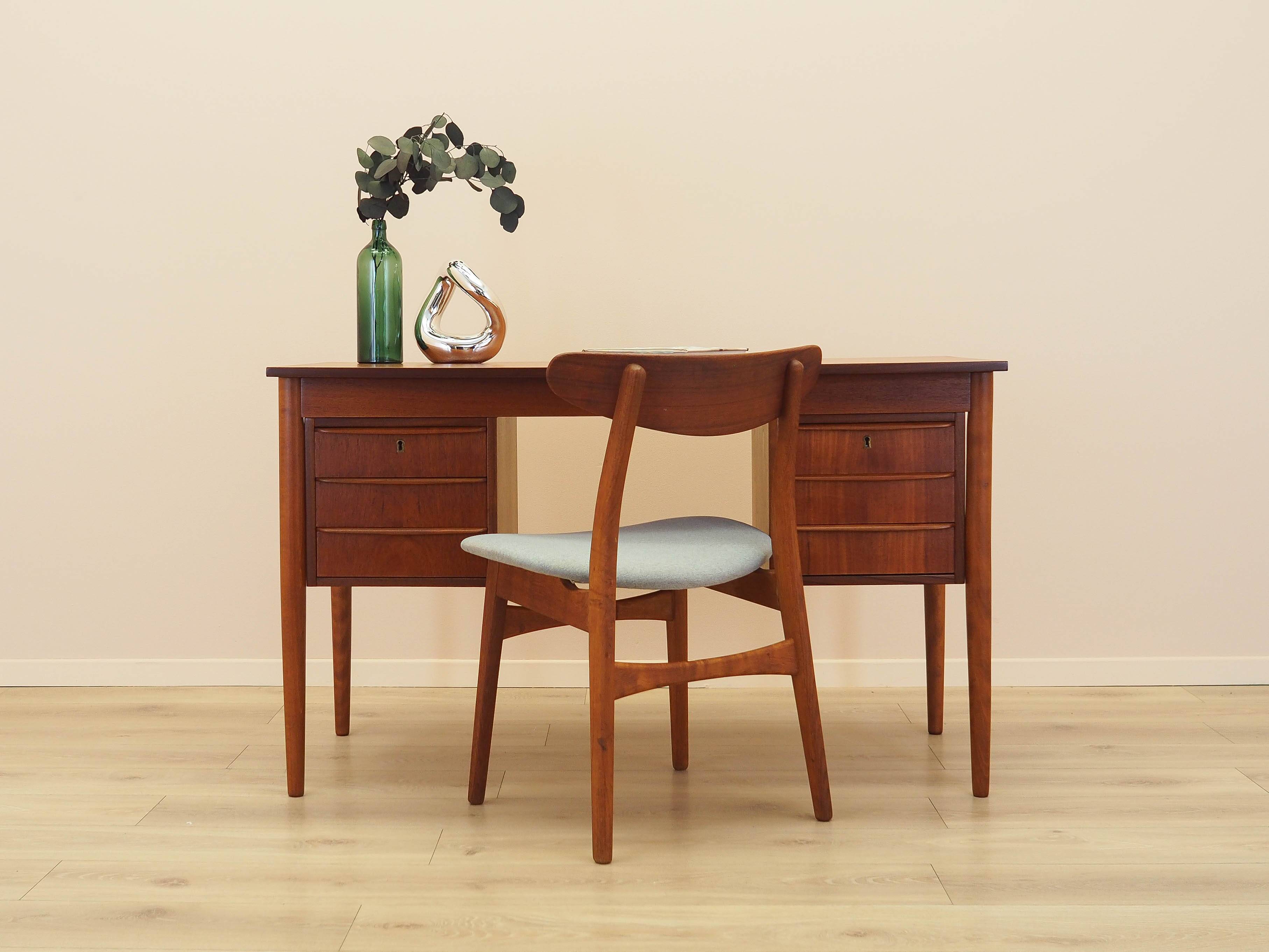 Bureau en teck avec tiroirs, Danemark, années 1970