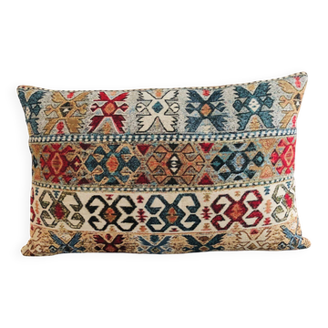 Rectangular cushion, Cover and Insert, Gobelin fabric, Ethnic.