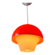 Suspension Space Age en verre acrylique orange et blanc