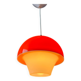 Suspension Space Age in orange and white acrylic glass