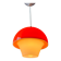 Suspension Space Age en verre acrylique orange et blanc