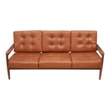 1960s 3-seater Sofa in leather
