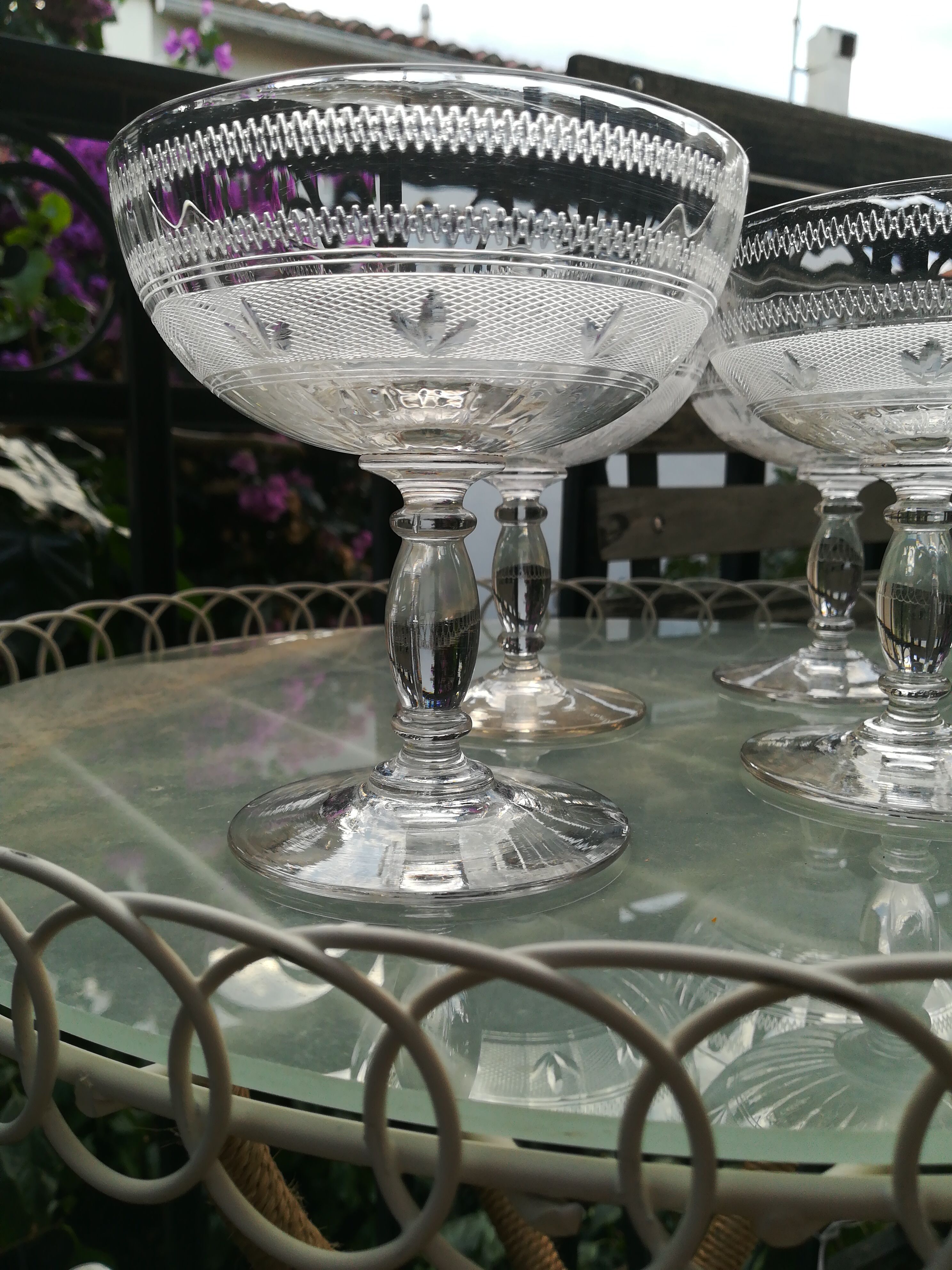 Old champagne glasses