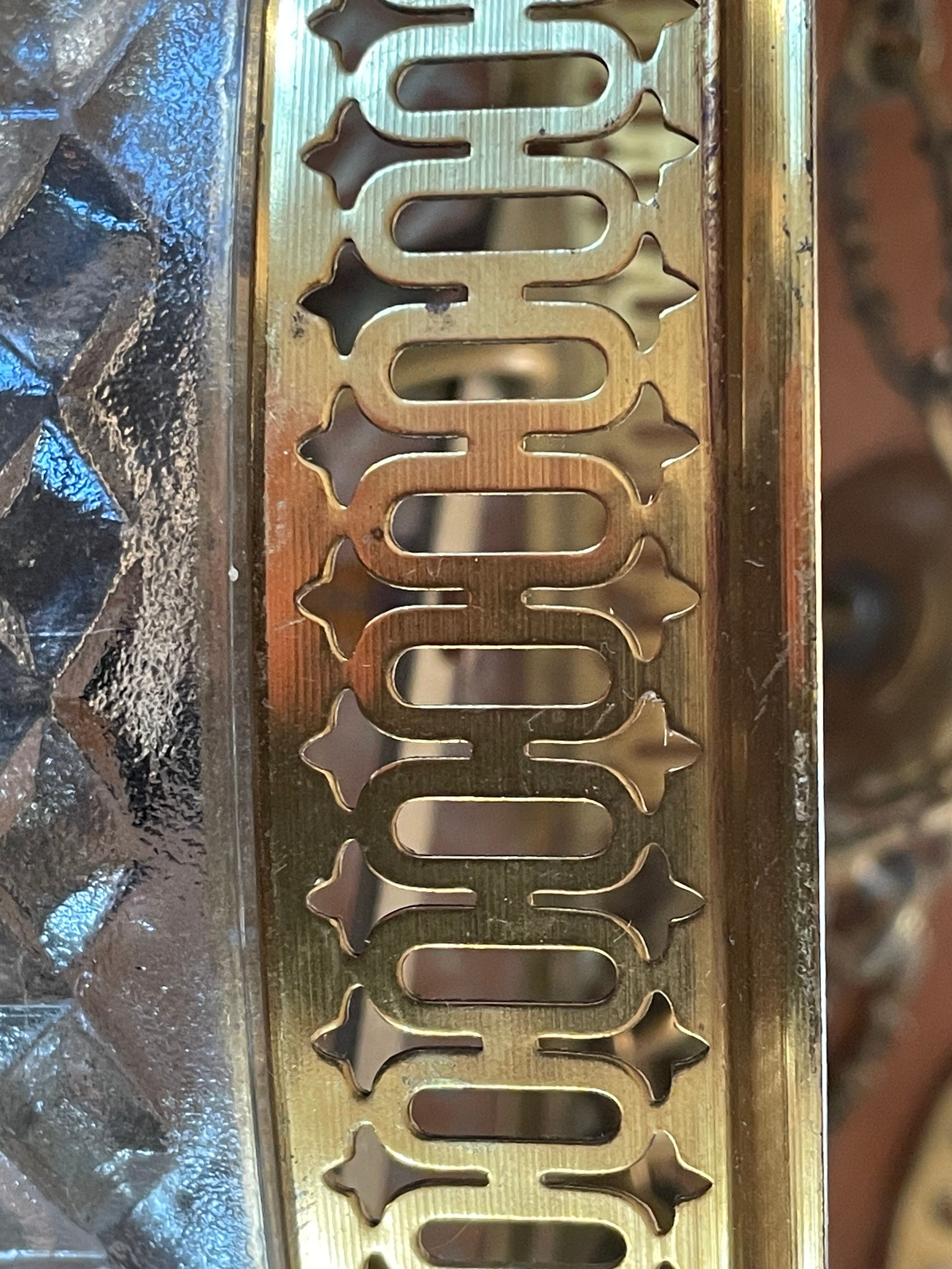 Suspension brass basket and glass vintage diamond tip