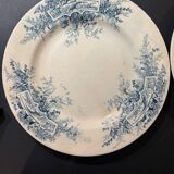 Set of 4 old flat pheasant plates from Luneville