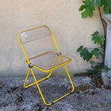 Yellow Plia folding chairs by Giancarlo Piretti for Castelli, 1960
