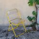 Yellow Plia folding chairs by Giancarlo Piretti for Castelli, 1960