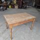 Antique rustic bistro farm table 1900 one drawer - 1m23