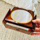 Vintage swivel mirror 70 ́s amber plastic