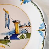 Decorative commemorative plate of the French Revolution 19th century Nevers