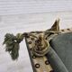 1970s, Danish 2-seater drop arm "Spanish" sofa, green and red velour.