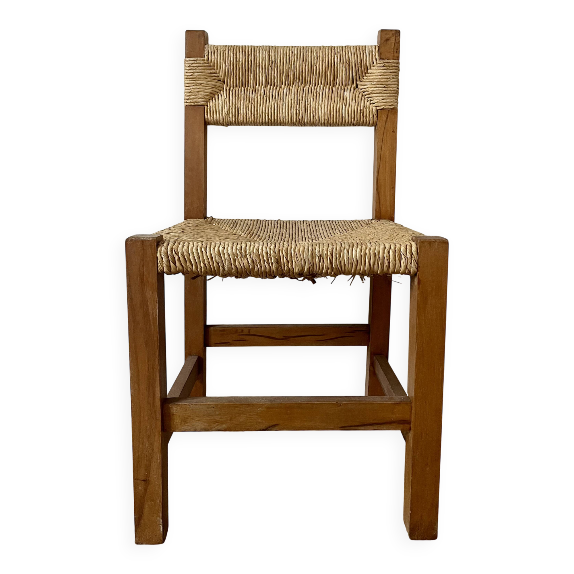 Brutalist straw chair