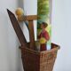 Wicker wastebasket