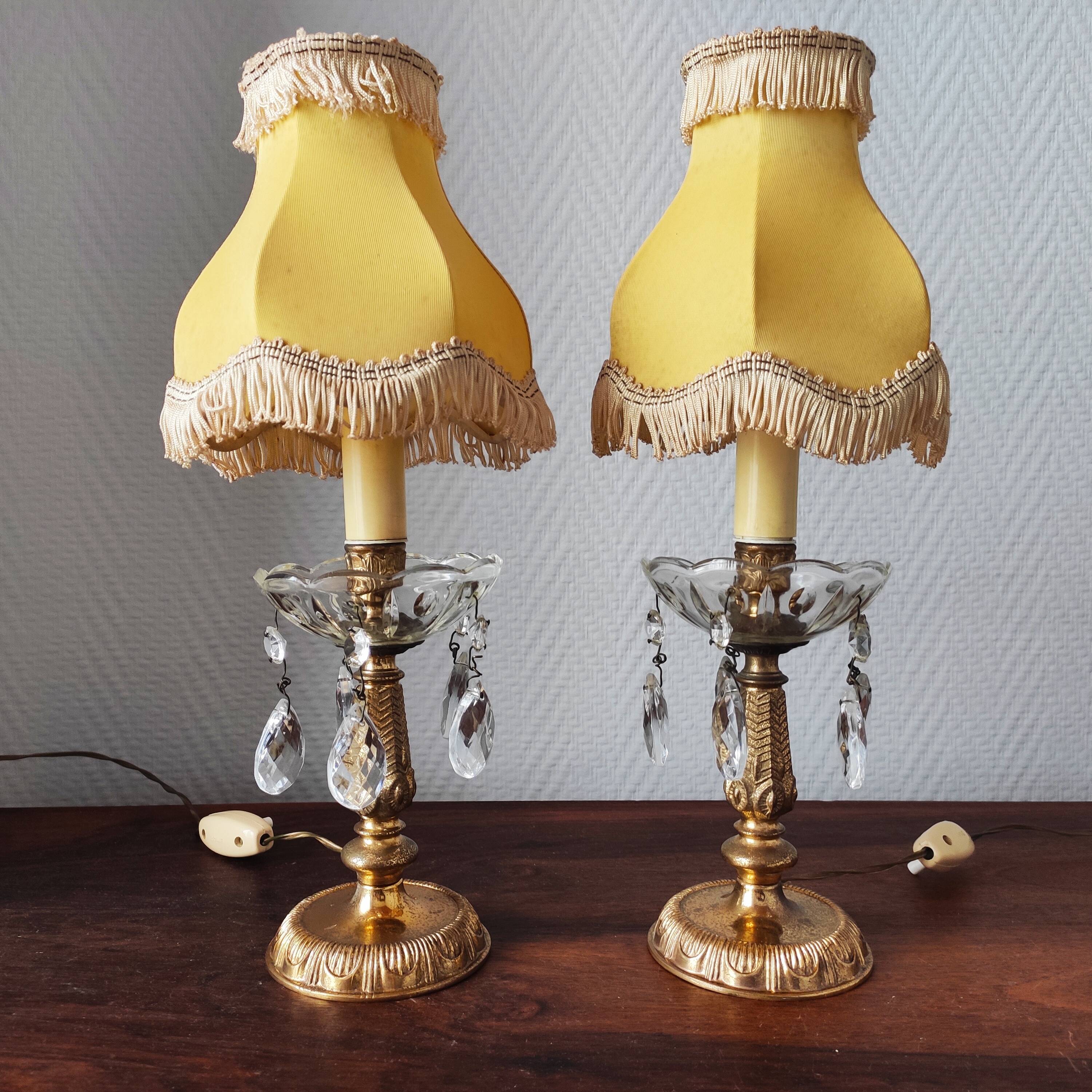 Paire de lampes classique vintage 1950