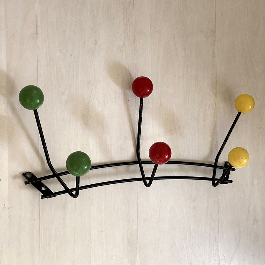 Vintage wall coat rack 60's