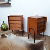 2 furniture or vintage boarding school bedside table