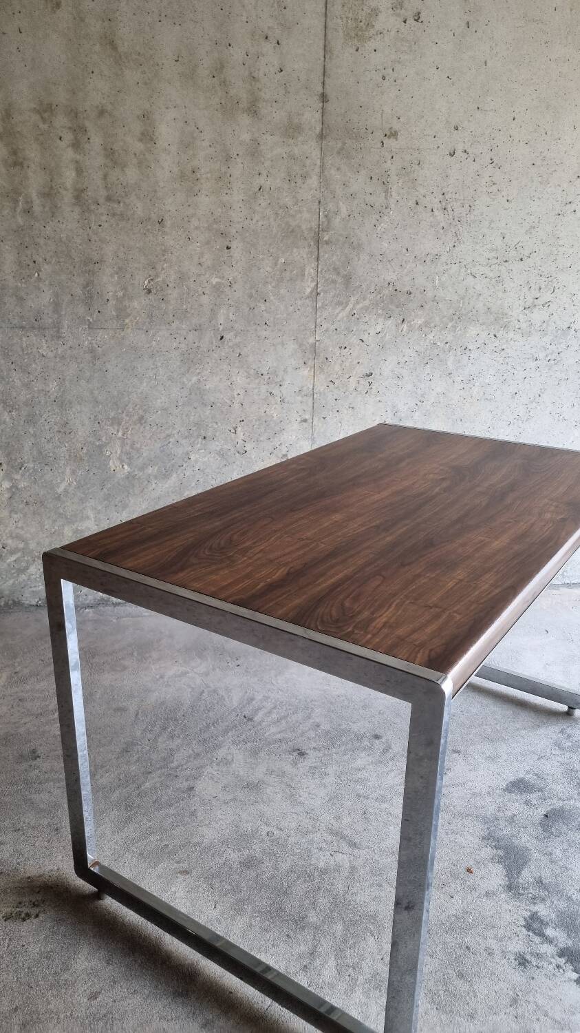 Walnut metal desk