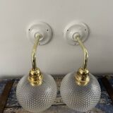 Pair of wall sconces glass globes