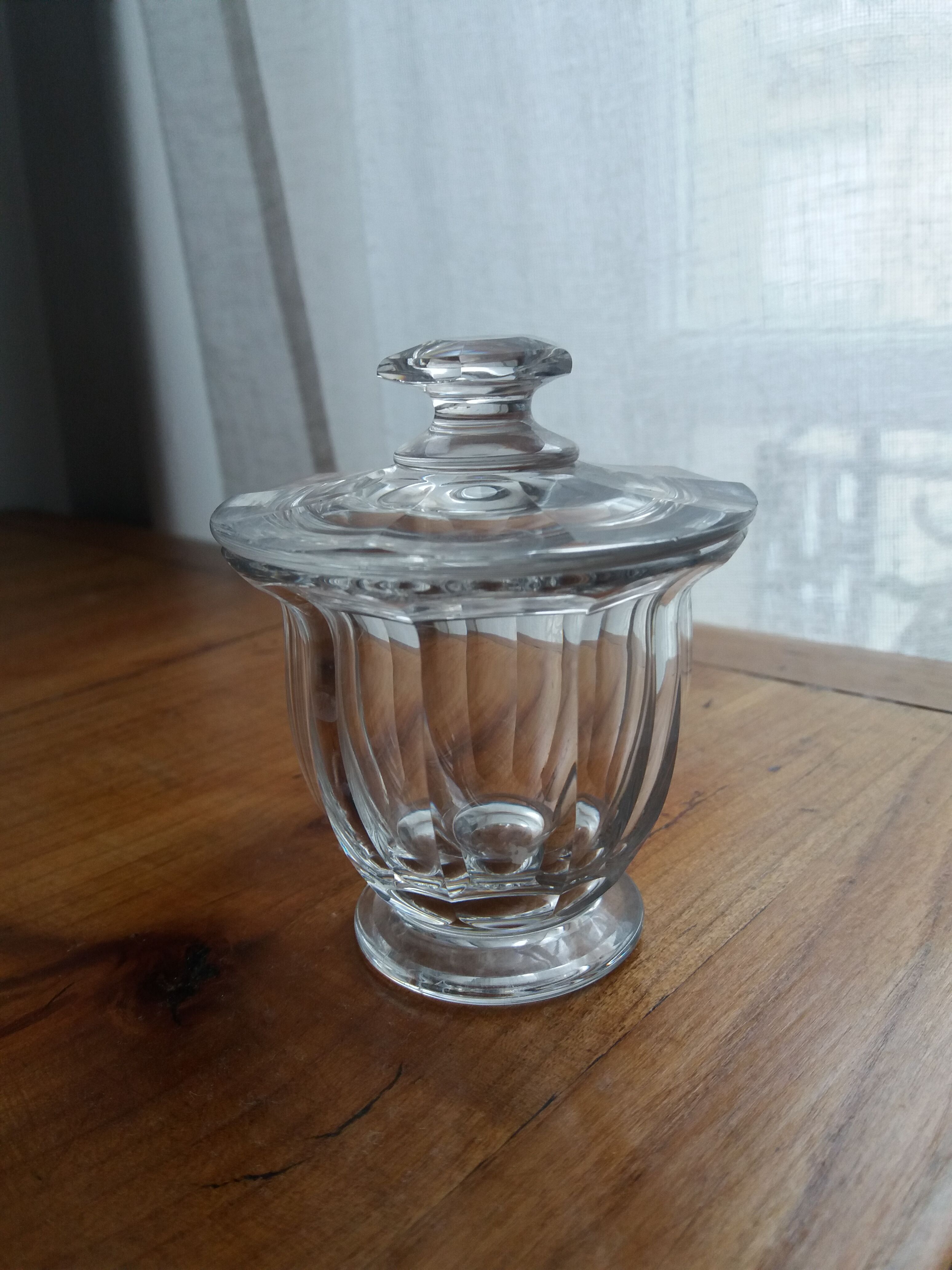Jam pot covered in ancient Baccarat crystal