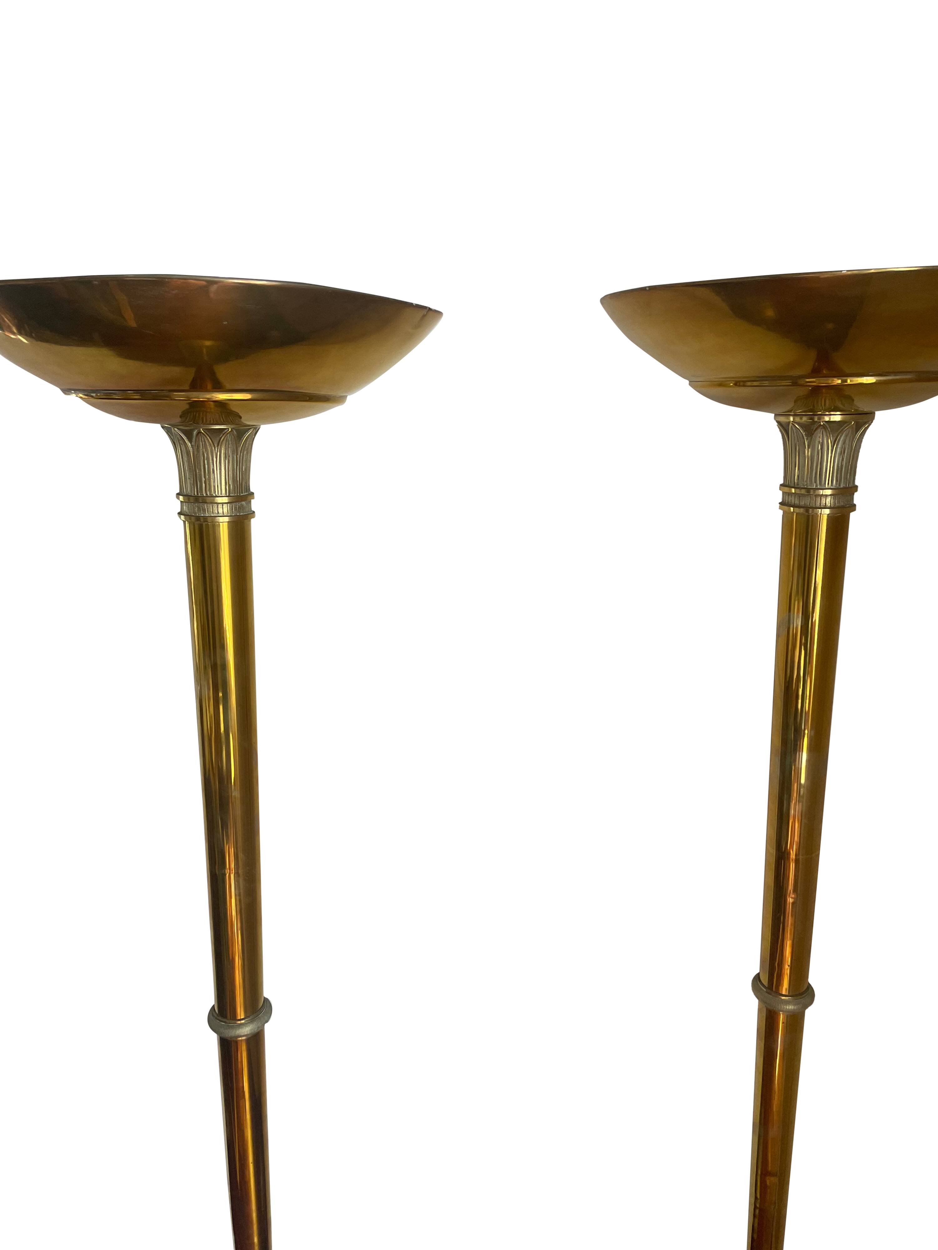 Empire style golden floor lamp