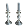 Pair of silver-plated candlesticks, silversmith Meurgey in Paris.