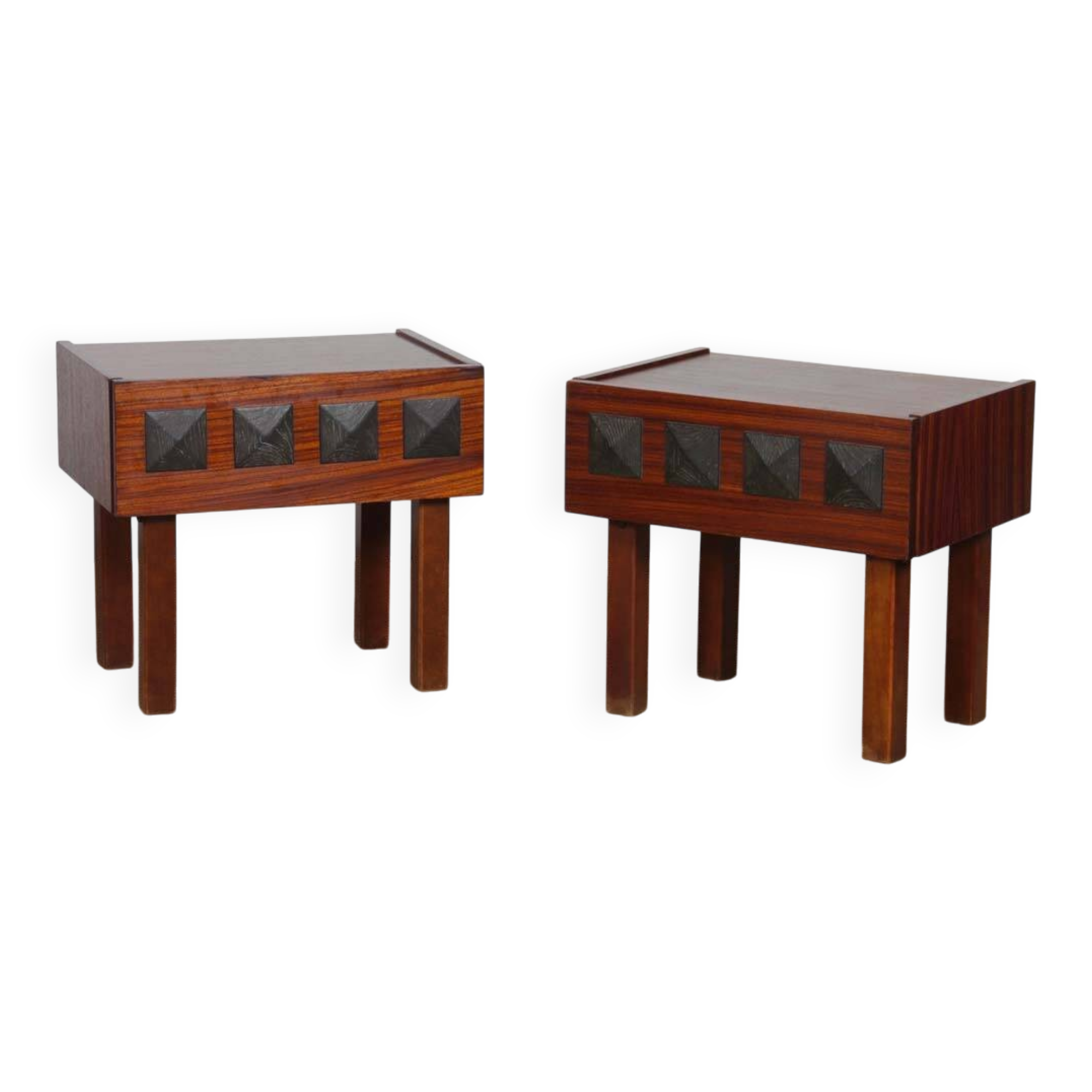 Pair of vintage wooden bedside tables from the 1960s