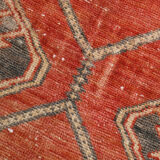 3x11 geometric red oushak runner