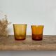 6 verres vintage ambre dépareillés