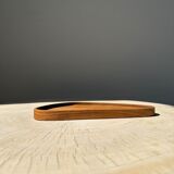 Trio of rounded triangular shaped trays or cups in monoxyl teak