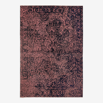 Tapis fait à la main turc contemporain des années 1980 199 cm x 283 cm tapis de laine bleue