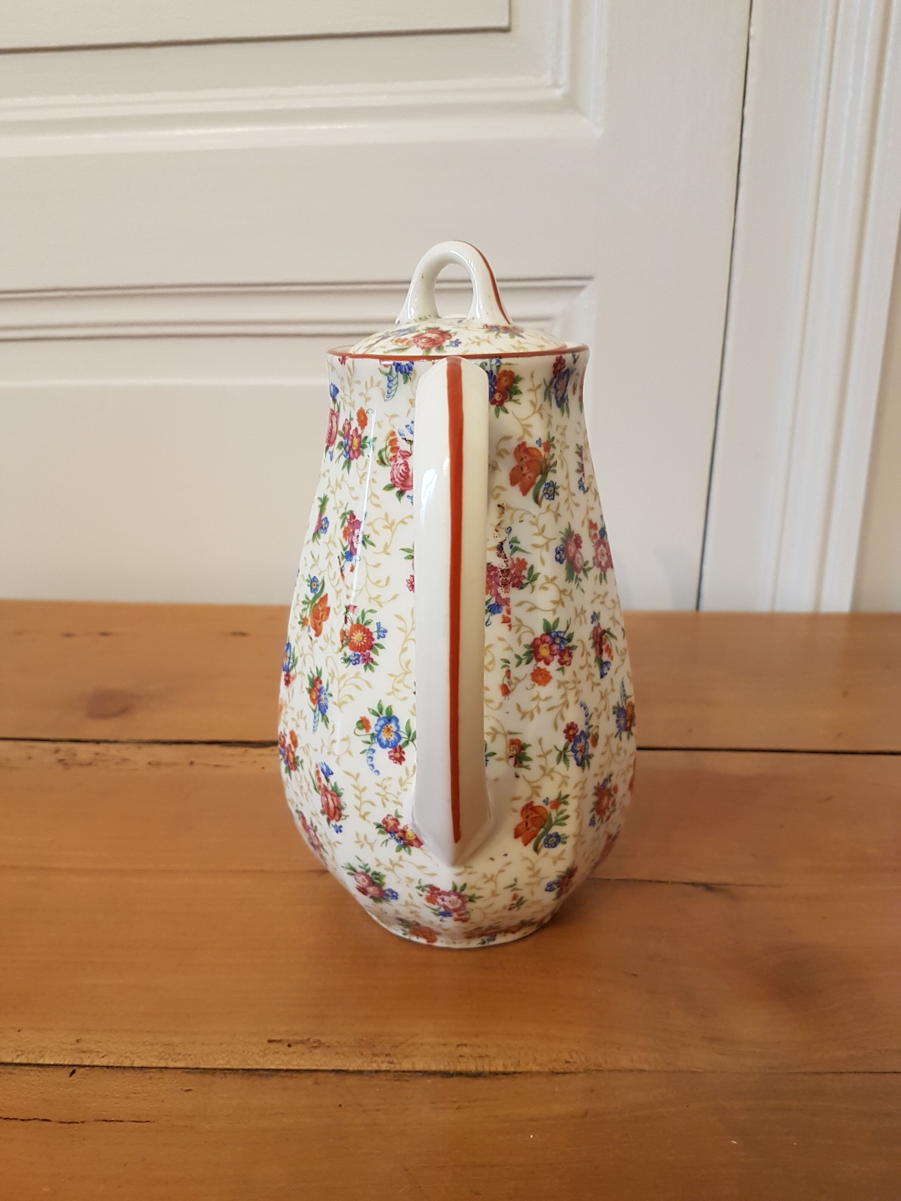 Flowered teapot porcelain limoges