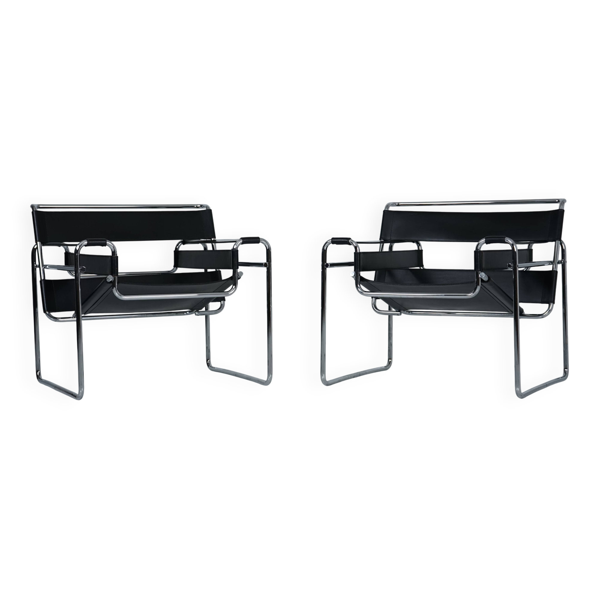 Wassily Chair by Marcel Breuer for Gavina set of 2