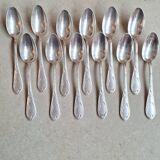 Set of silver-plated soup spoons in rocaille style