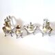Antique coffee service, teapot and coffee pot in silver-plated metal with acanthus leaf decoration - silversmith A. Frenais.