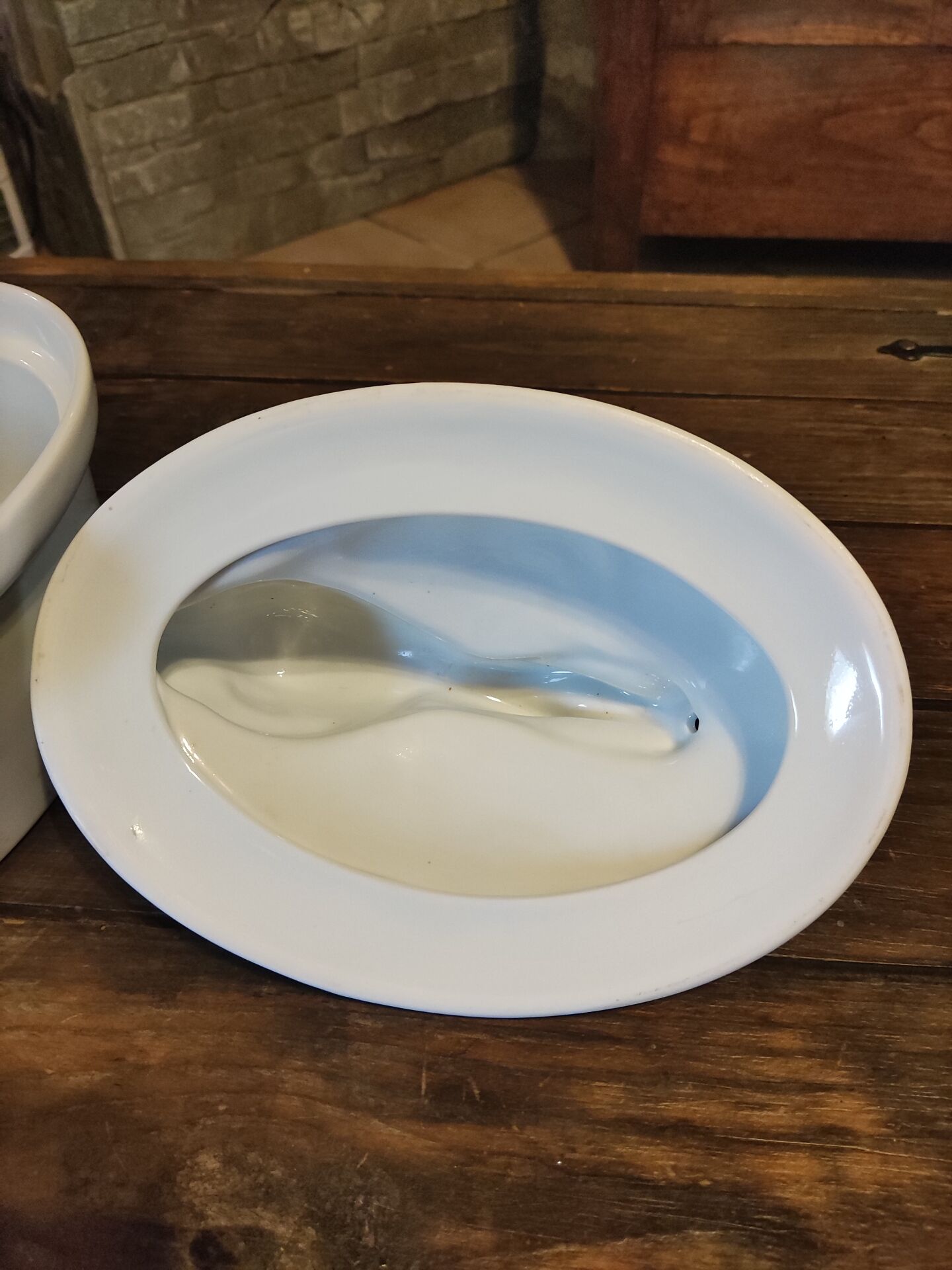 White ceramic rabbit terrine