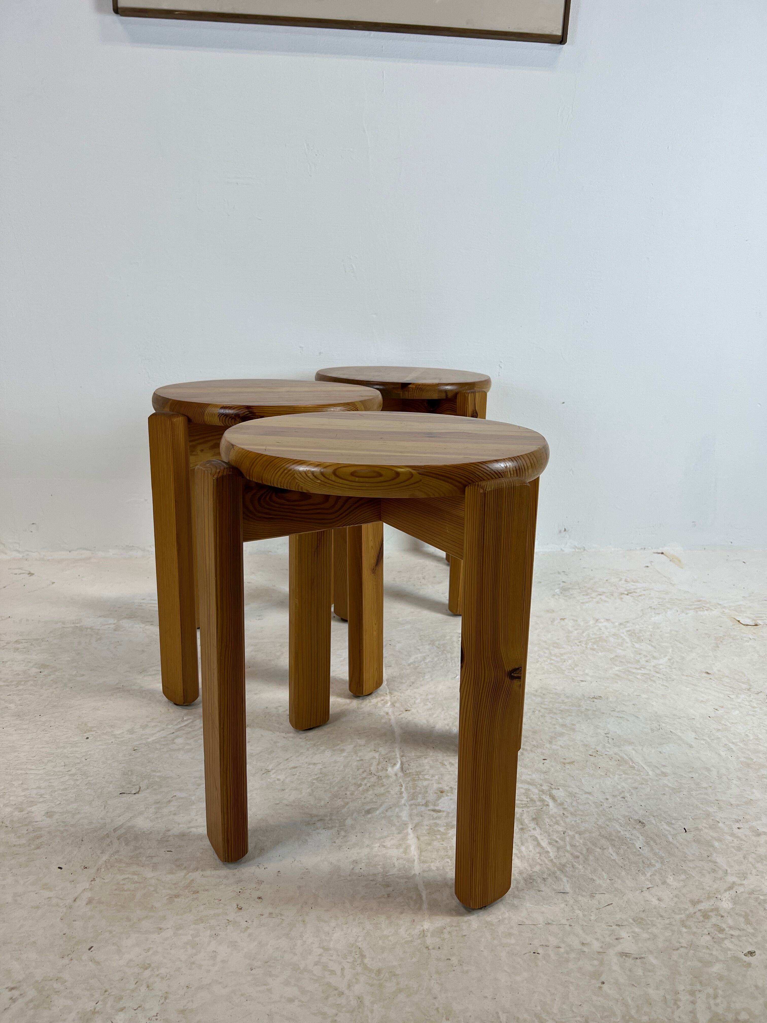 Mid-century stool trio, 1970