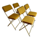 Set of 4 vintage Lafuma CHANTAZUR folding chairs from the 70s in mustard.