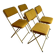 Set of 4 vintage Lafuma CHANTAZUR folding chairs from the 70s in mustard.