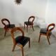 Lot 4 chairs in curved wood and leather design Baumann gondola model 60s vintage
