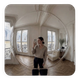 Square wall mirror with bubble effect – silver, retro style