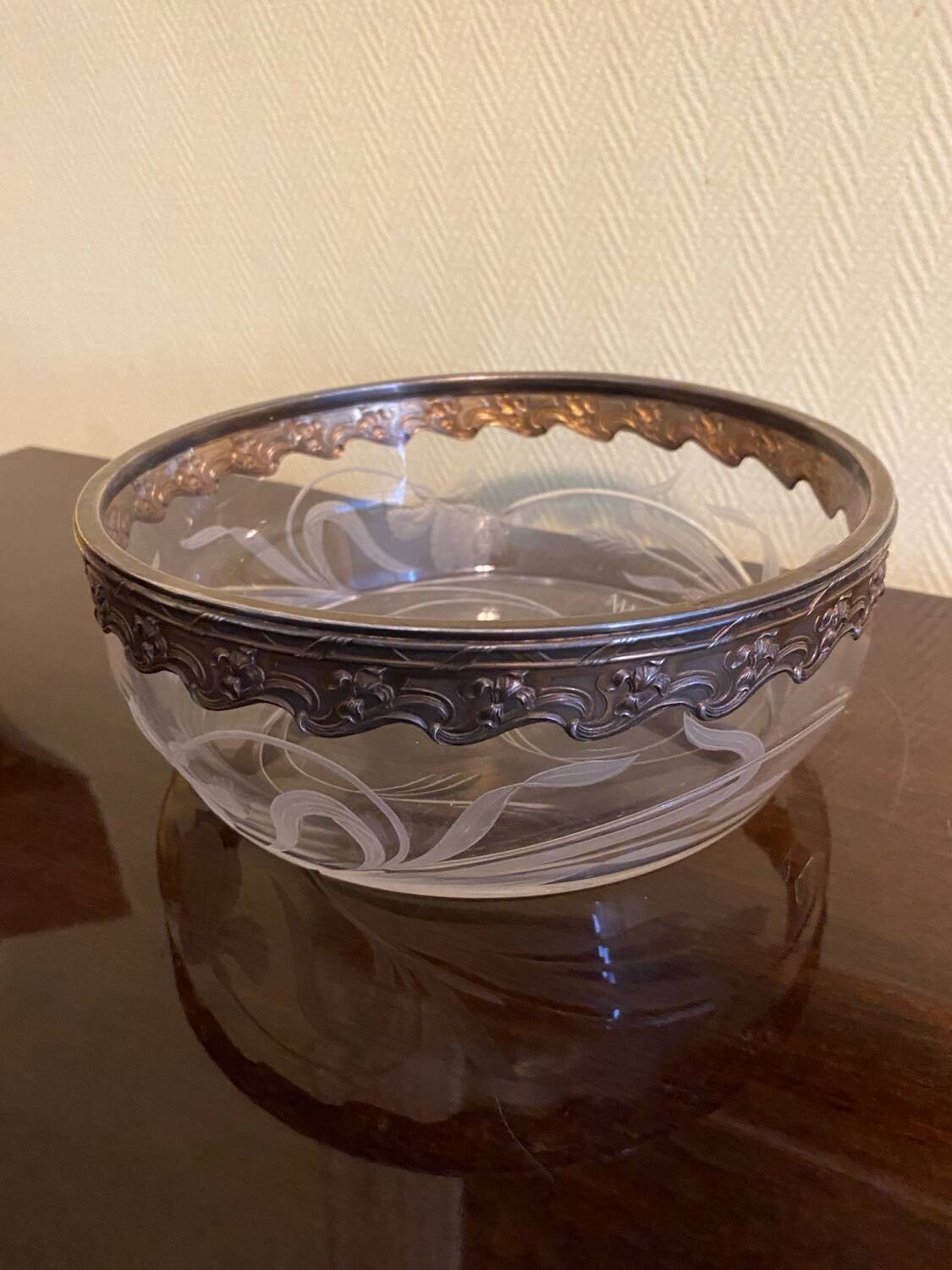 antique crystal catchall