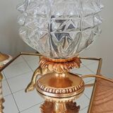 Glass globe table lamp
