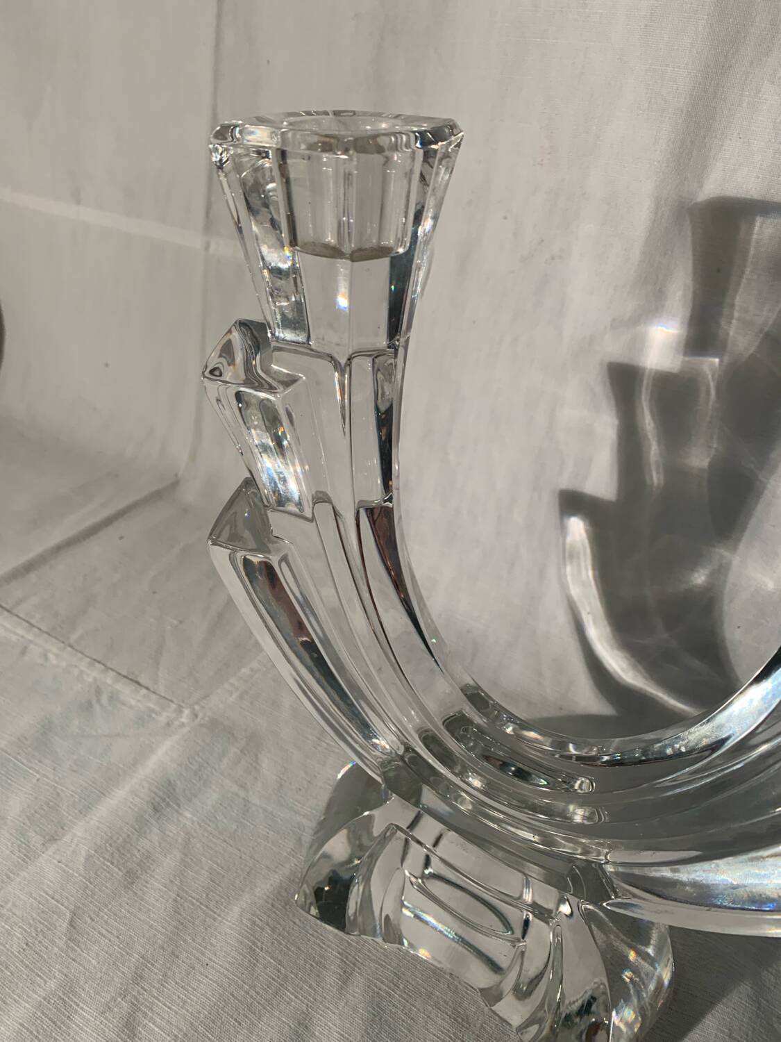 Vintage Art Deco Style Crystal Candlestick