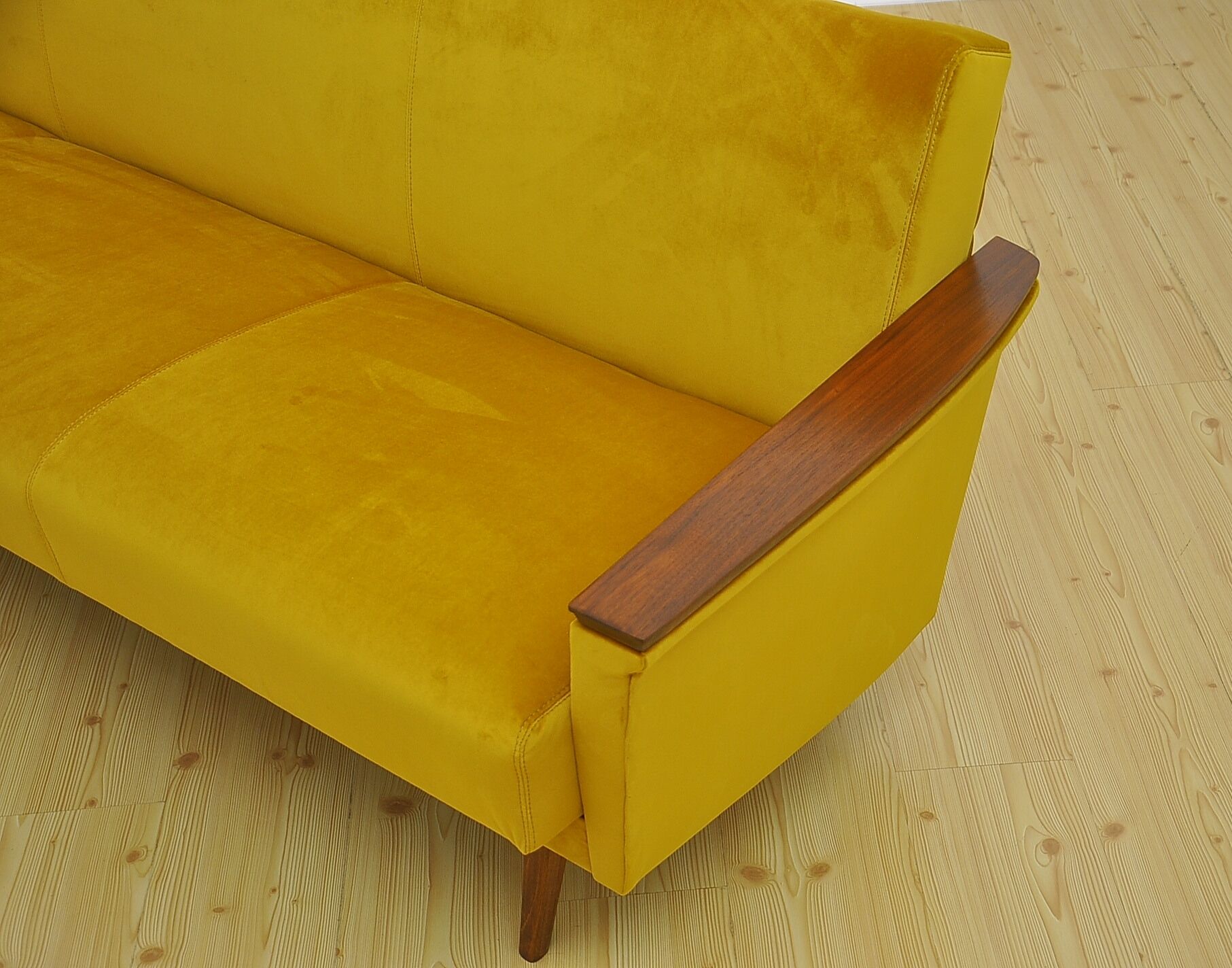 Velvet Daybed Sofa with fold-out function, 1960s