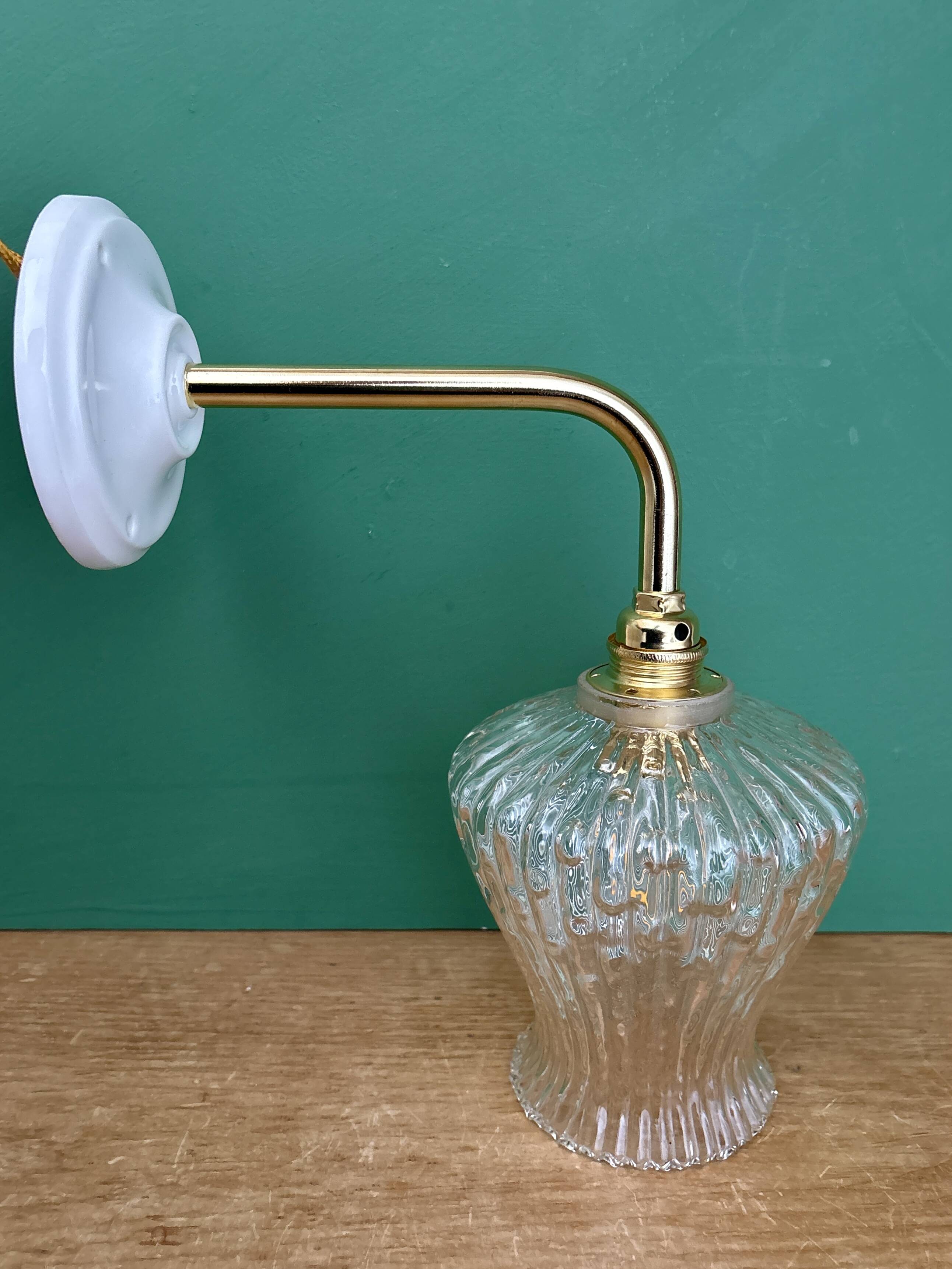 Vintage glass tulip wall light