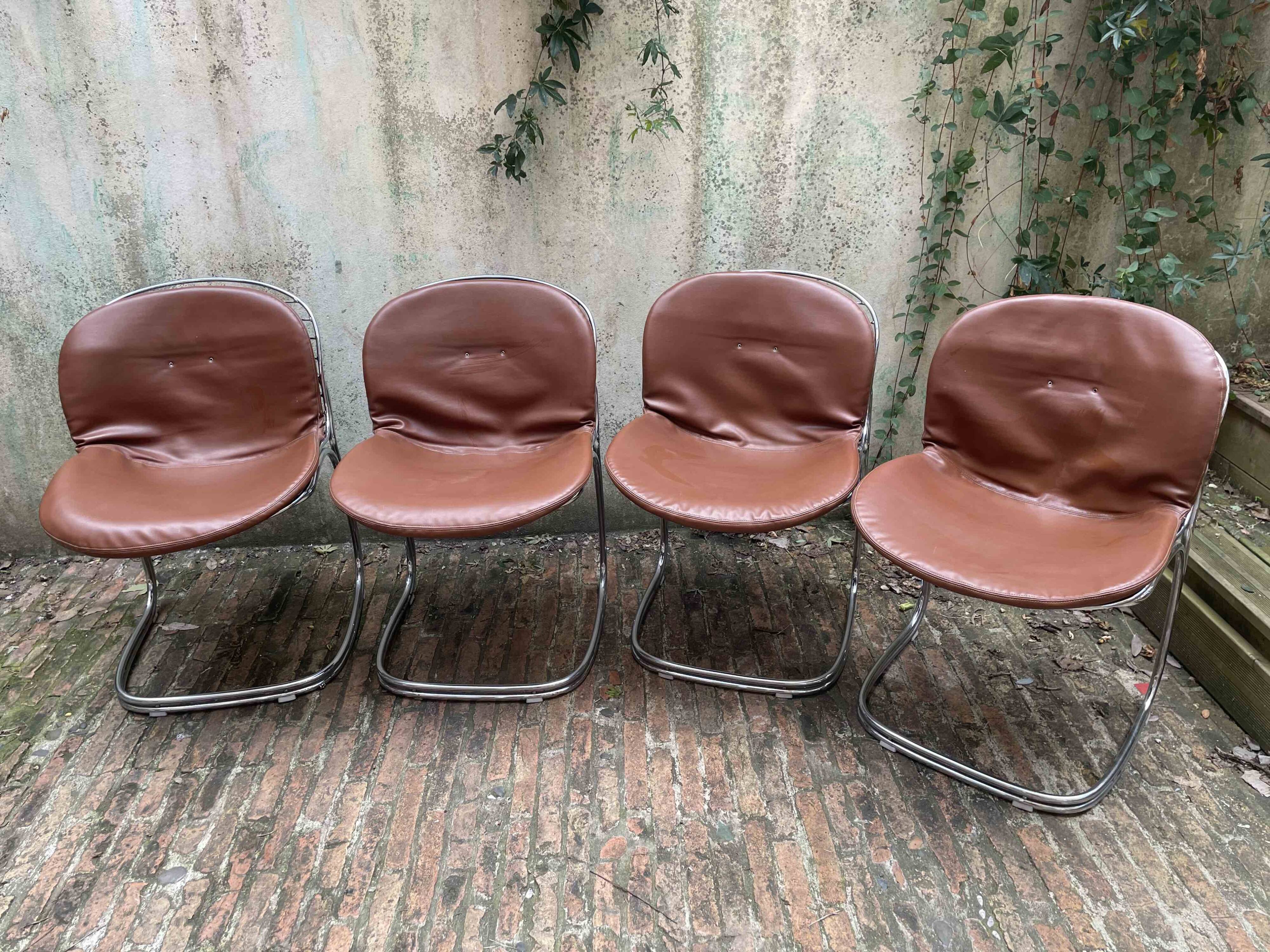 4 Chaises  « Sabrina » de Gastone Rinaldi pour Rima (années 70)