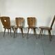 Chaises de salle à manger en chêne brutalisme vintage, années 1960, ensemble de 4.