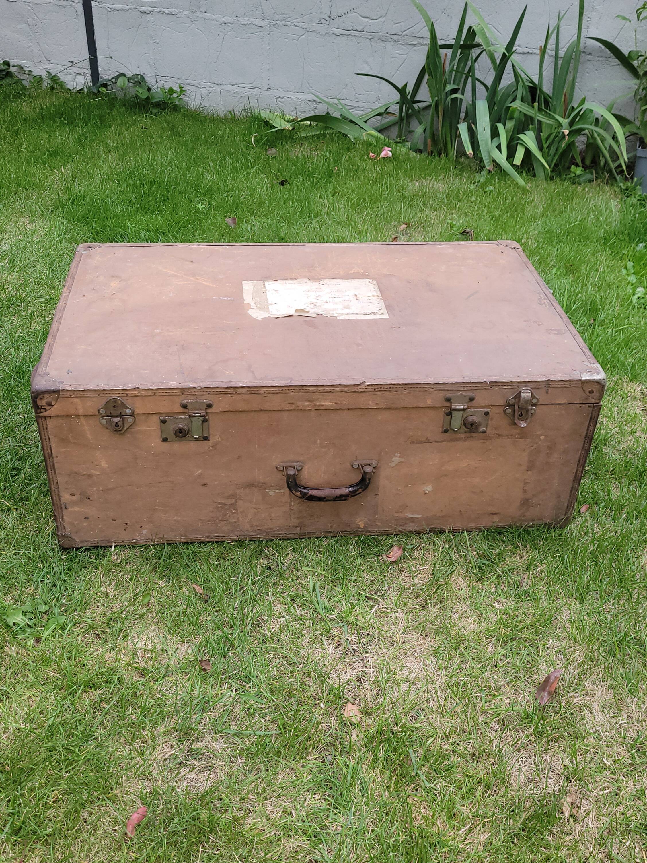 Large suitcase / wooden trunk - old