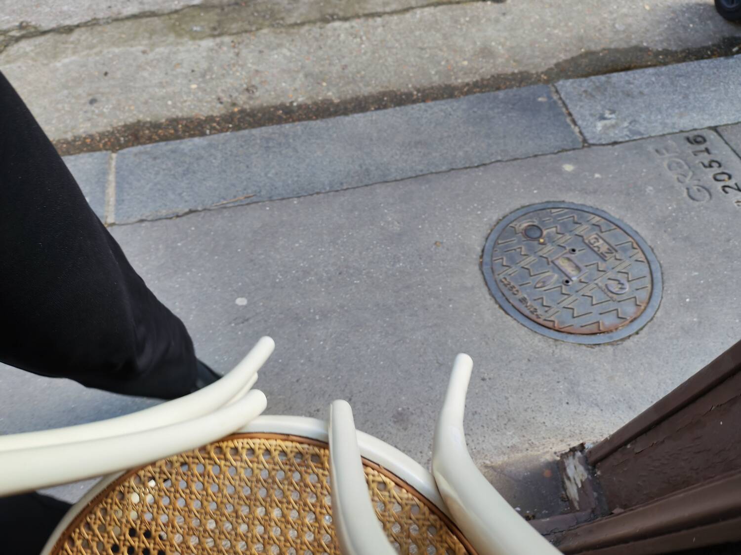 White lacquered wooden bistro chair